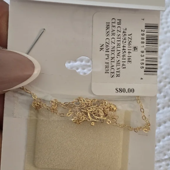 $80 Giani Bernini Gold Cubic Zirconia Neck Lace 18k Gold Over Sterlimg Silver - Picture 2 of 8